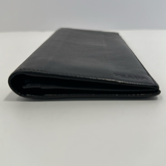 Authentic PRADA Men's Saffiano Leather Bi-Fold Long Wallet- Black - Picture 14 of 15